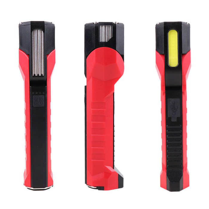 Grey - 8W LED+15W COB 1000LM LED Work Light 500M Long Range Super Bright Flashlight Built-in 18650 b