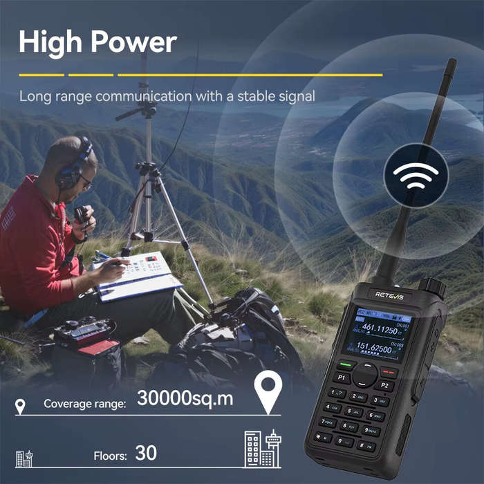 EU Band - Retevis C62 5W Long Range Walkie Talkie VHF/UHF Dual Mode Professional Two-Way Radio for C