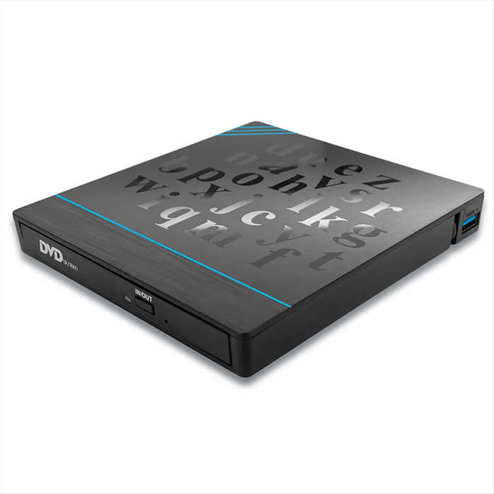 Black - 7 In1 USB 3.0 Type-C DVD CD ROM Disk Drive Player Burner Rewriter with SD Card Reader and US