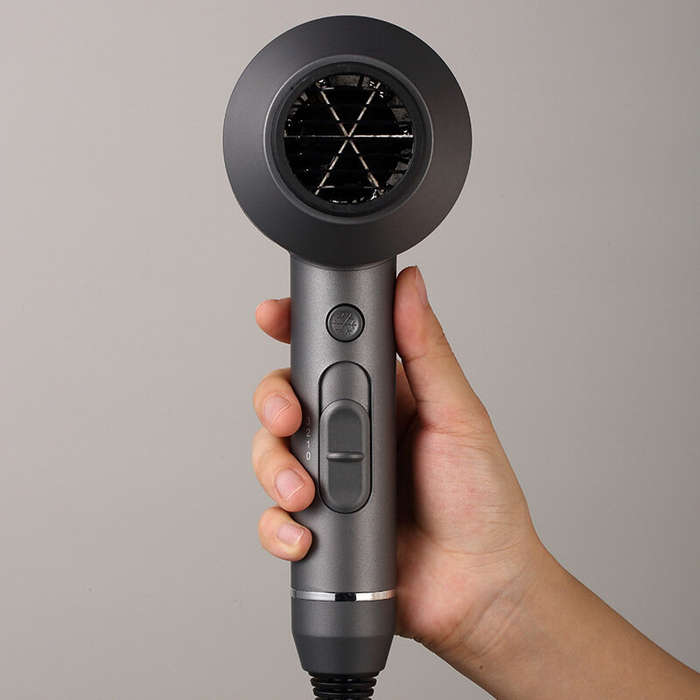 Gray - KONKA KG-1601 Hair Dryer 1600W 3 Drying Modes with Focused Airflow Nozzle Detachable Rear Cov