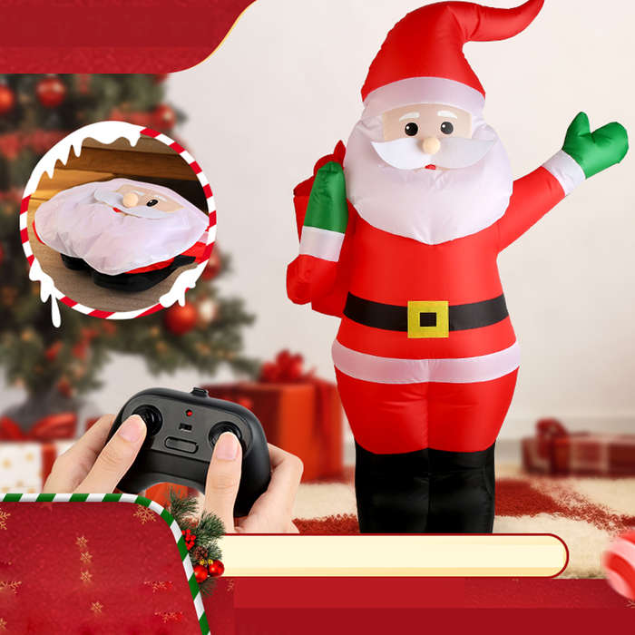 Red - D020 2.4G RC Car Santa Claus Merry Christmas Electric Remote Control One Key Inflatable Sound