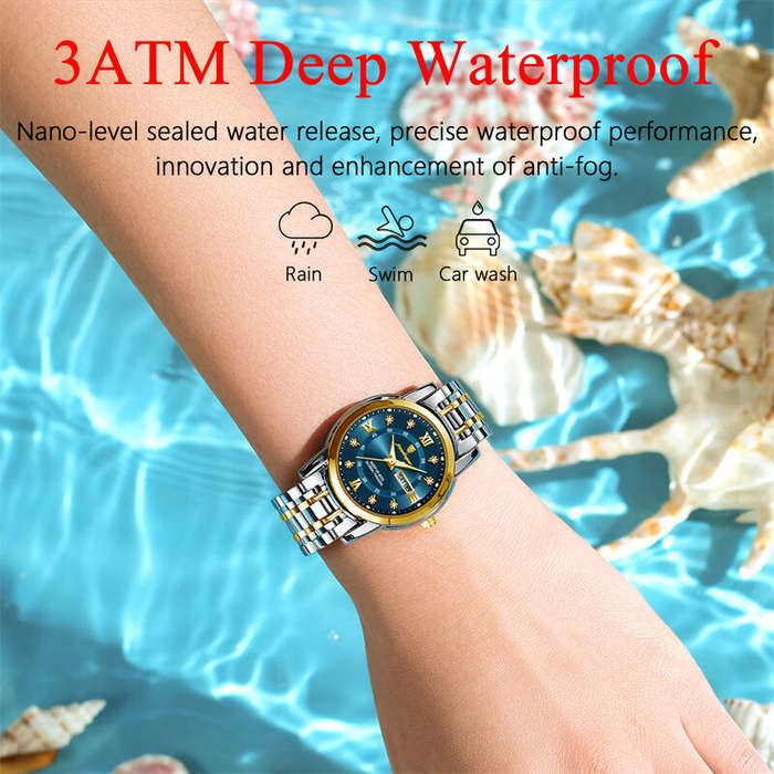 White - POEDAGAR Women Luxury Quartz Watch Date Dial Analog Fashion Business Casual Wrist Watch Lumi