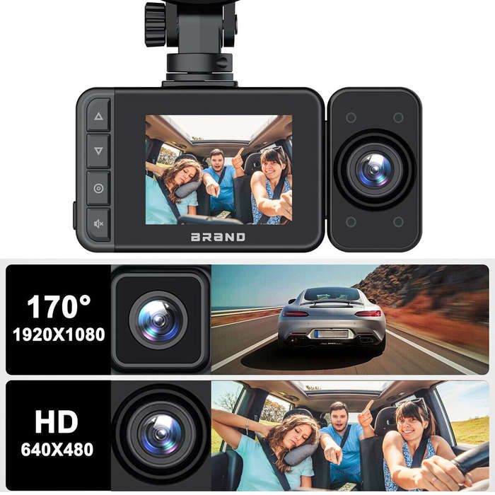 32GB - 3 Channel WiFi Car Dash Cam HD Video Recording with Night Vision High-Definition Screen Car D
