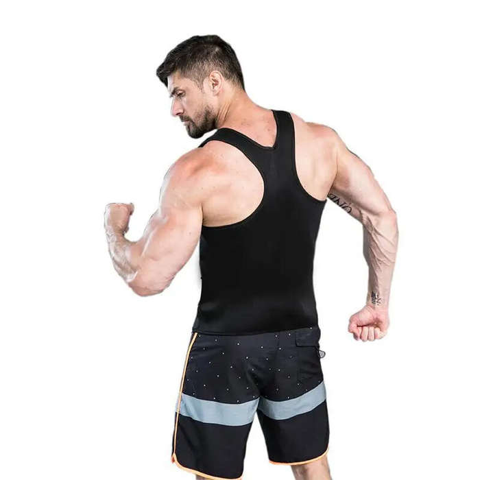 3XL - Men's Sweat Sauna Suit Shaper Stretch Breathable Sweat Absorbing Zip Up Sportswear Fitness Ves