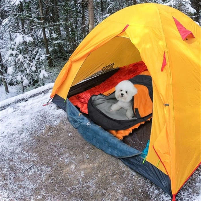 Yellow - IPRee Outdoor Pet Dog Sleeping Bag Adjustable Temperature Heating Dog Bed Camping Pet Warm