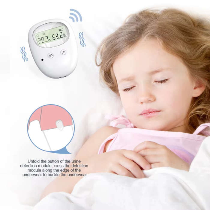 White - TXQ-01 Wireless Bedwetting Alarm Pee Alarm with Receiver 10-20M Range Vibration Reminding fo