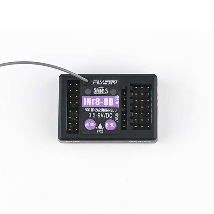 Black - Flysky INr8-8D 2.4GHz 8CH AFHDS 3 Waterproof RC Receiver Integrated Lighting Control for RC