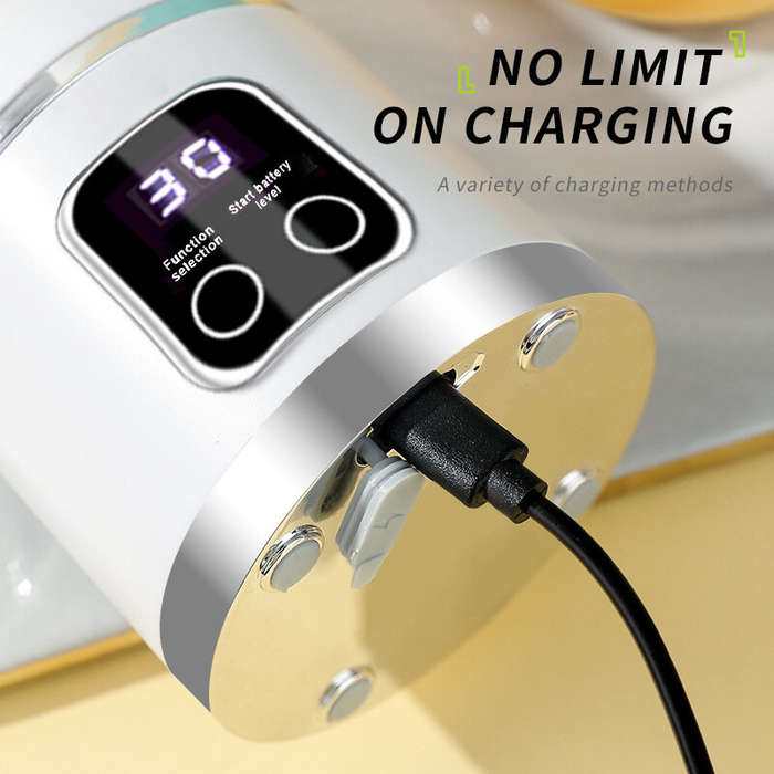 Purple - 450ml Portable Juicer Cup 12 Blade Head USB Charging Mini Blender Electric Juicer 3 Gears D