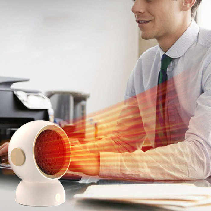 US - 1200W Instant Heating Desktop Heater Electric Heater Portable Desktop Fan Heating Heater Mini R
