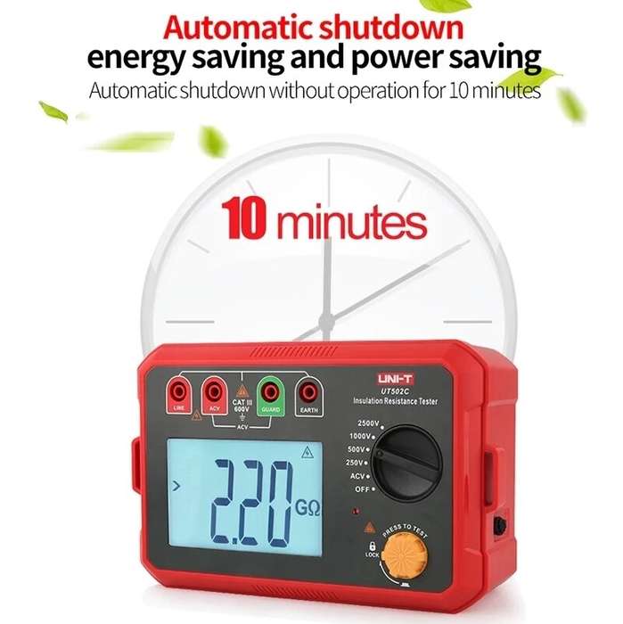 UNI-T Digital Megohmmeter UT502C 2500V Insulation Resistance Tester Ommeter Megometer Ground Meter B