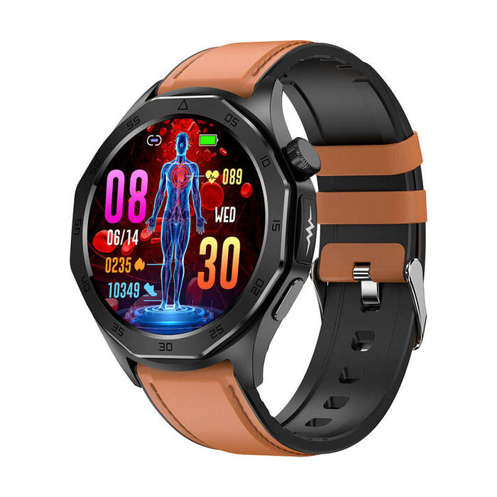Red - ET480 1.43inch AMOLED Display ECG Non-invasive Blood Glucose Blood Composition Measurement BMI