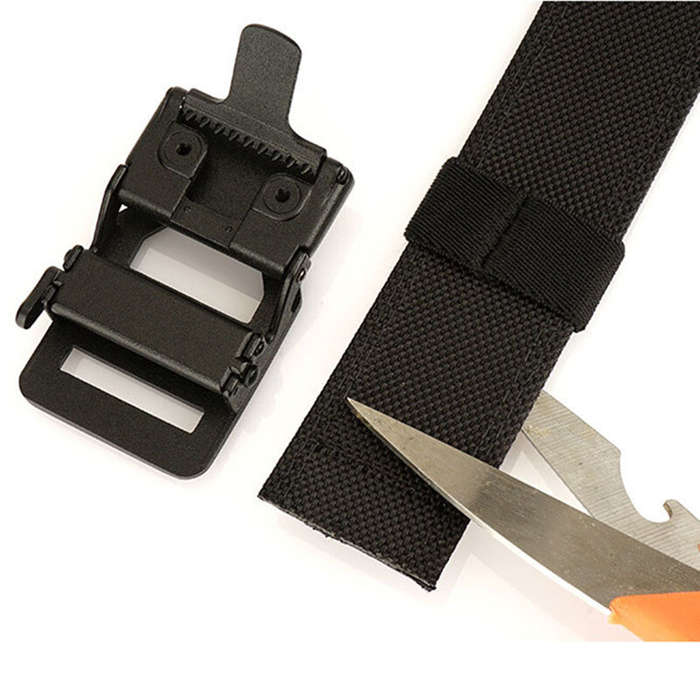 Army Green - TUSHI 120cm Length Fashion Automatic Buckle Military Tactical Belt Thick Canvas Webbing