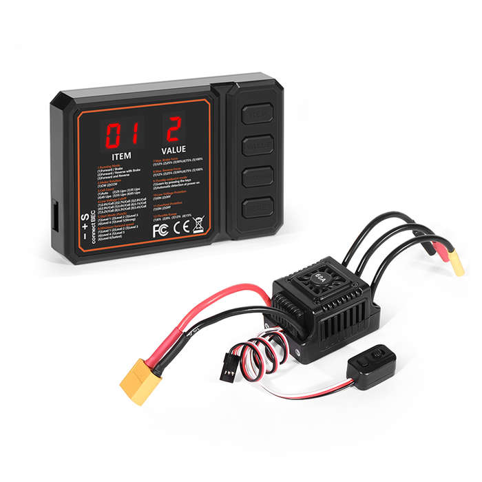 T Plug - WSDT-60A RC Sensorless brushless waterproof ESC With Programming Card Combination Set for 1