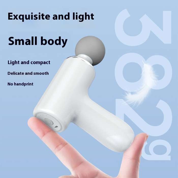 White - Electric Mini Muscle Massage Gun 6 Speed 4 Massage Heads Professional Vibration Massager Fit