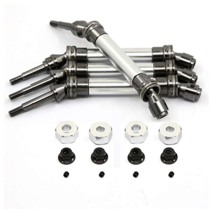 Red - Upgraded Metal Front Rear CVD Drive Shaft w/ Hex Adapter for SLASH 4x4 Huan QI 727 1/10 RC Car