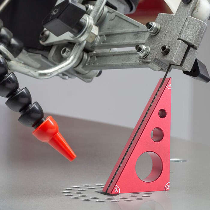 Red - Woodworking Pocket Square 30/60/90 Angle Aluminium Alloy Gauge Block Woodworking Triangle Rule