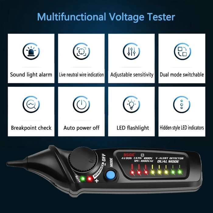 BSIDE AVD06 Non-Contact Voltage detector indicator BSIDE AVD06 Profession Smart test pencil Live/pha