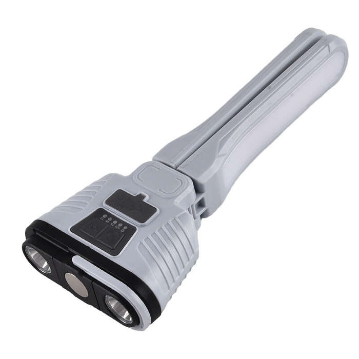 White - Multi Light Sourch Multifunctional Flashlight Solar Power Bank Outdoor USB Folding Camping L