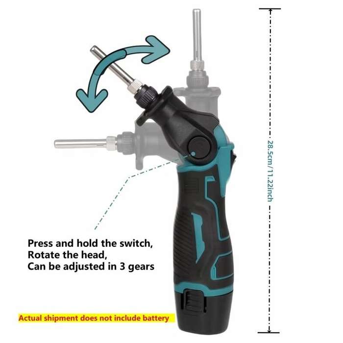 without batteries - Portable Electric Soldering Iron Compatible with 12V Battery Adjustable Temperat
