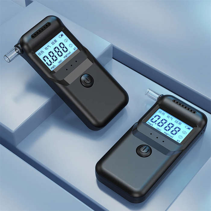 Black - MR997 Digital Alcohol Breathalyzer with 5 Mouthpieces LCD Display Portable Breathalyzer Alco