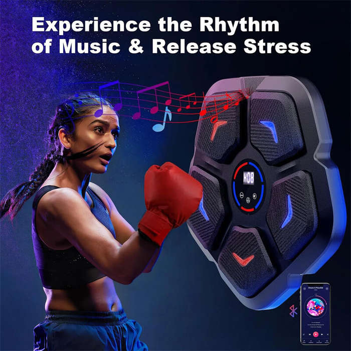 Black - KALOAD Smart Electronic Boxing Machine Rhythm Musical Target RGB Lights Music Boxing Taekwon