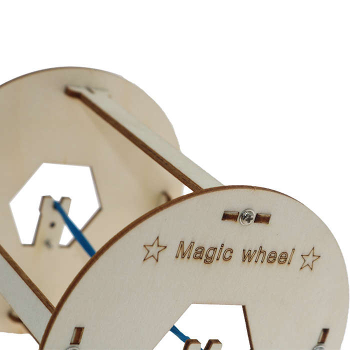 01 - Wooden DIY Educational Scientific Experiments Early Education Toys Magic Wheel for Children