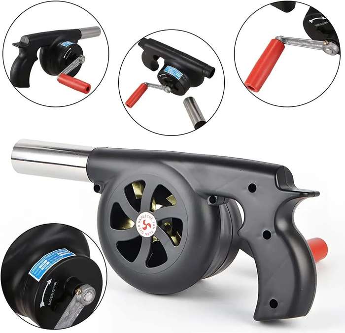 Outdoor Barbecue Fan Hand-cranked Air Blower Portable BBQ Grill Fire Bellows Tools Picnic Manual Bar