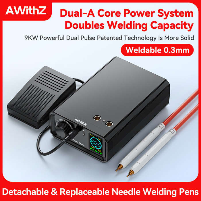 Black - AWithZ UK1 Portable Spot Welder Lithium Battery 0.3mm Nickel Welding Digital Display Compact