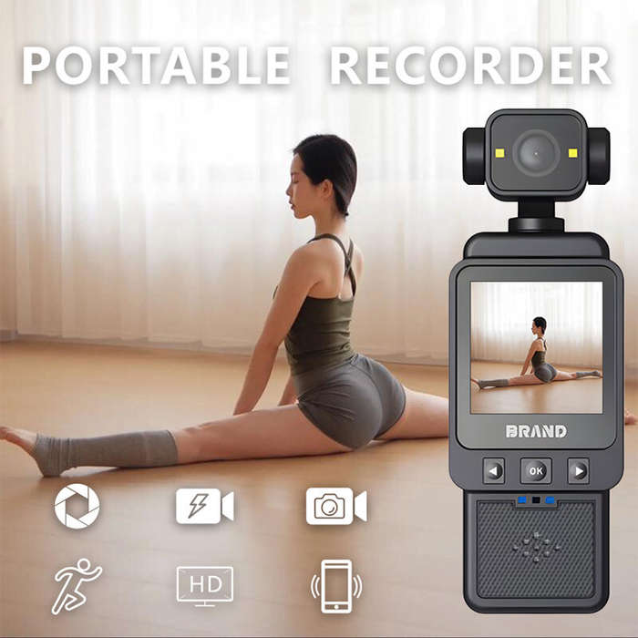 Black - DV01 Portable Multifunctional Recorder 1080P HD Camera with WiFi Connectivity Anti-shake Dua