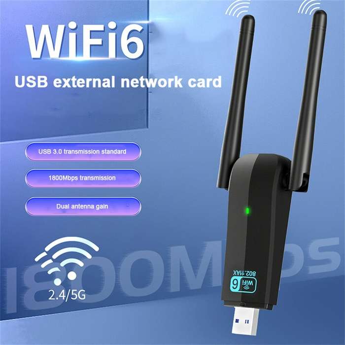 Black - WiFi 6 USB Adapter Dual Band AX1800 2.4G/5GHz Wireless Wi-Fi Dongle Network Card USB 3.0 WiF