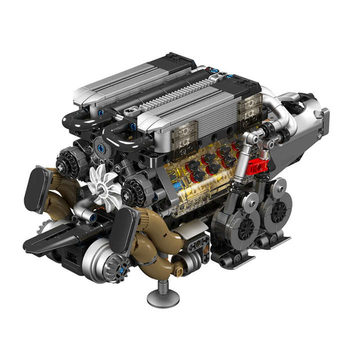 10131BGT W16 - Mould King 10131 Technical Car Building Block W16 Engine Model for BGT Supercar Set A