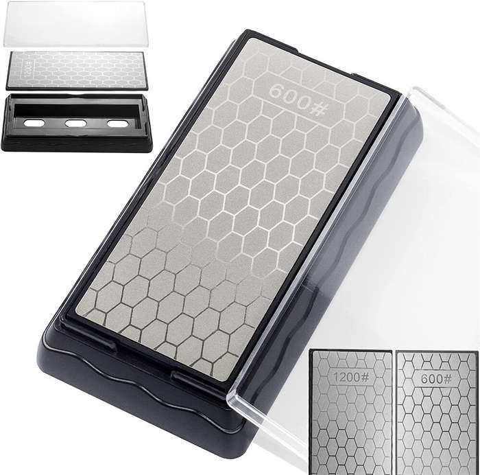 #A - Double-Side Base Diamond Sharpening Stone Whetstone Grinding 400/600/1000/1200 Grit Sharpener