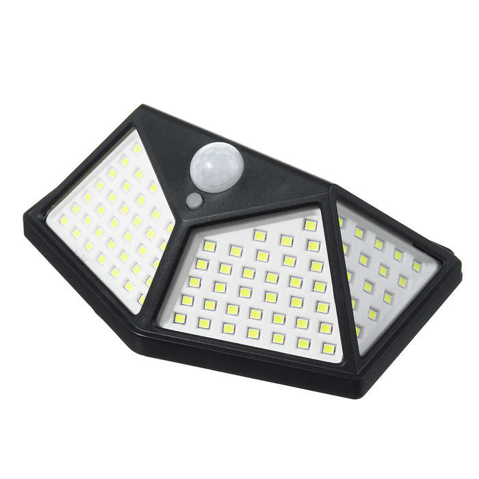 Warm Light - Elfeland 100 LED Solar Power Waterproof IP65 PIR Motion Sensor Solar Light Outdoor Gard