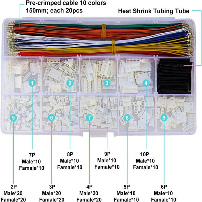 Kit - MX1.25mm Male Connector Kit 2/3/4/5/6/7/8/9/10P Crimp Terminal Wire For Pixhawk APM2.8 Male Pl