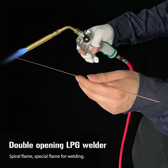 Red - Liquefied Gas Welding Gun Double Switch Germany Style Soldering Torch Refrigeration Oxygen-Fre
