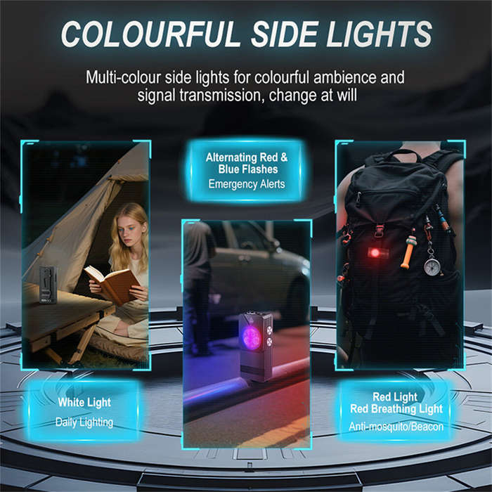 Black - 550 Lumens Mini Flashlight Rechargeable Bright Small LED Pocket Flat Light with Clip Magneti