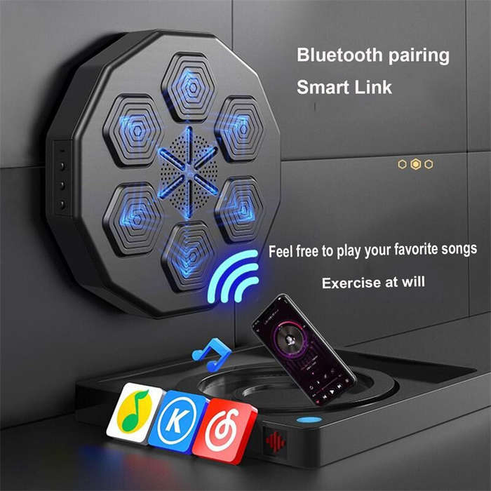 Black - KALOAD 1PCS Smart Music Boxing Machine Wall Target with RGB Rythm Lighted Sandbag Relaxing R