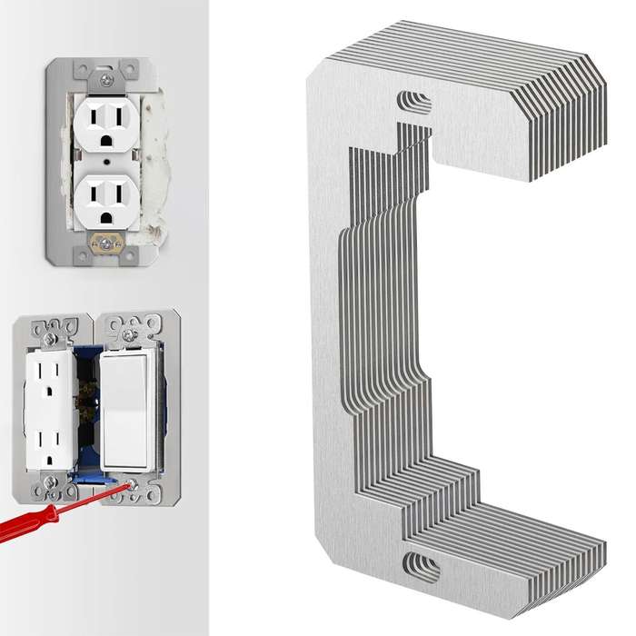 Silver - Metal Wall Plate Spacer 15pcs Flush Fit Electrical Outlet Leveler Waterproof Rust Resistant