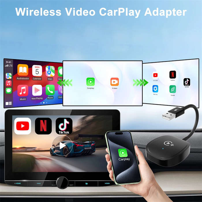Apple Carplay - Universal Wireless Car Convertor CarPlay USB Type-C Seamlessly Upgrade Wired Connect