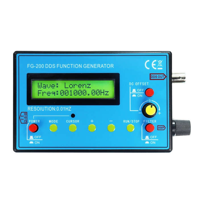 .A - FG-200 DDS Function Signal Generator Frequency Counter 0.01Hz - 500KHz Signal Source Module Sin