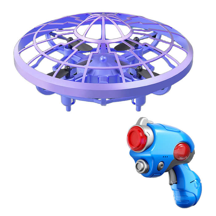 Blue - QZRC XS4 Space Shooting Gesture Sensing Flying Saucer Intelligent Hovering UFO Kids Gifts 2.4