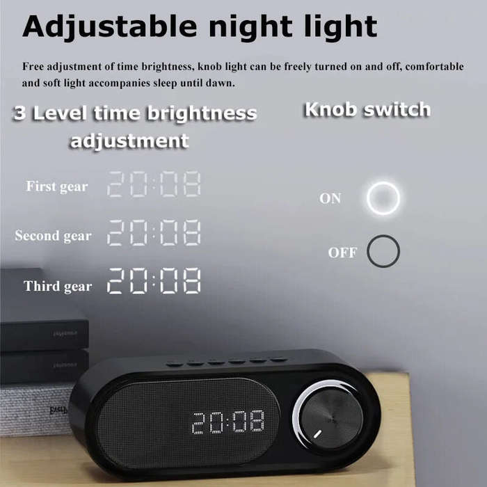 Black - Aisomex B159 Mini bluetooth Speaker Wireless Night Light Soundbar HiFi Stereo Bass Diaphragm