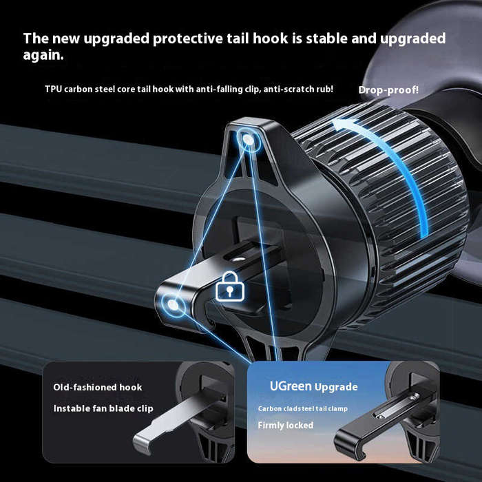 Black - Ugreen LP428 Magnetic Car Phone Holder Air Vent Mount Stand for iPhone 16 15 14 Pro 13 Pro M