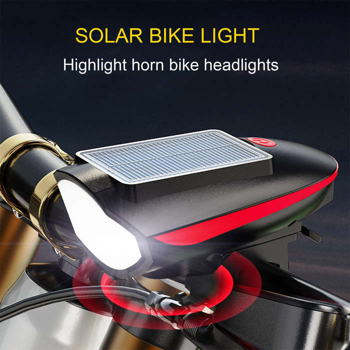 Cansses 3 in 1 Solar Bike Headlight XPE Lamp Beads 1200mAh Battery Waterproof 3 Light Modes with 120