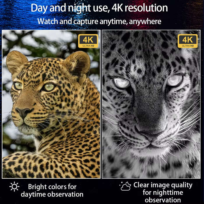 Black - CZ080 Infrared Tactical Binocular Telescope 4K UHD 40MP 600M Binoculars Night Vision with 50