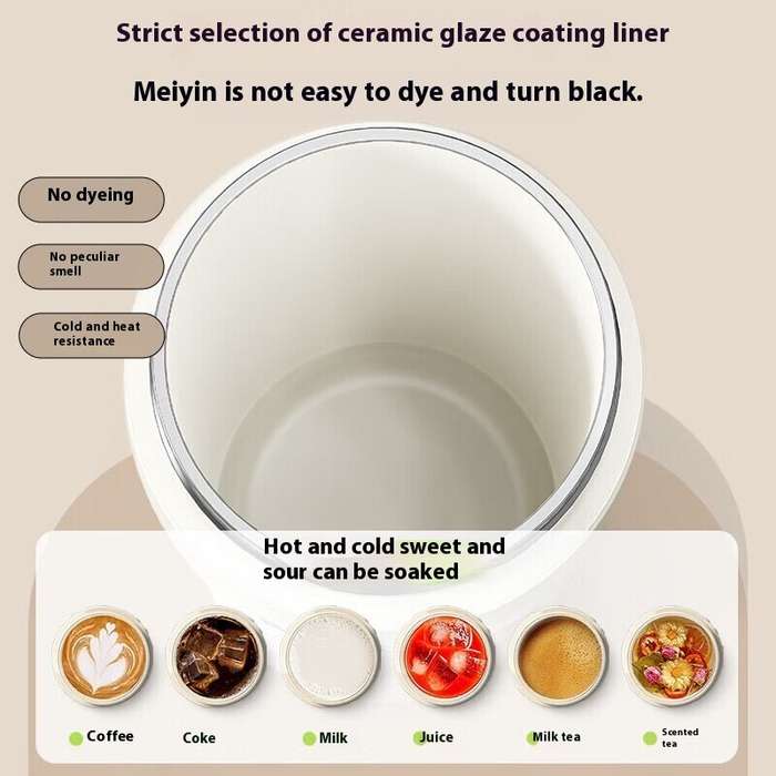 Rechargeable - Bear Portable Blender Cup 300ml Hot & Cold Insulated Smoothie Juicer Cup 10-Blade Ice