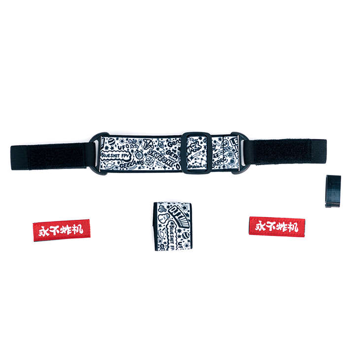 Black - Handdrawn Graffiti Headband for DJI V1 V2 2 Walksnail Goggles SKYZONE Cobra Dominator HDO3 W
