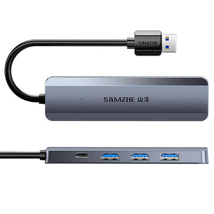 5 in 1 - SAMZHE 5 in 1 USB3.0 Hub Docking Station USB Adapter with USB3.0*4 / PD USB-C for Phone PC