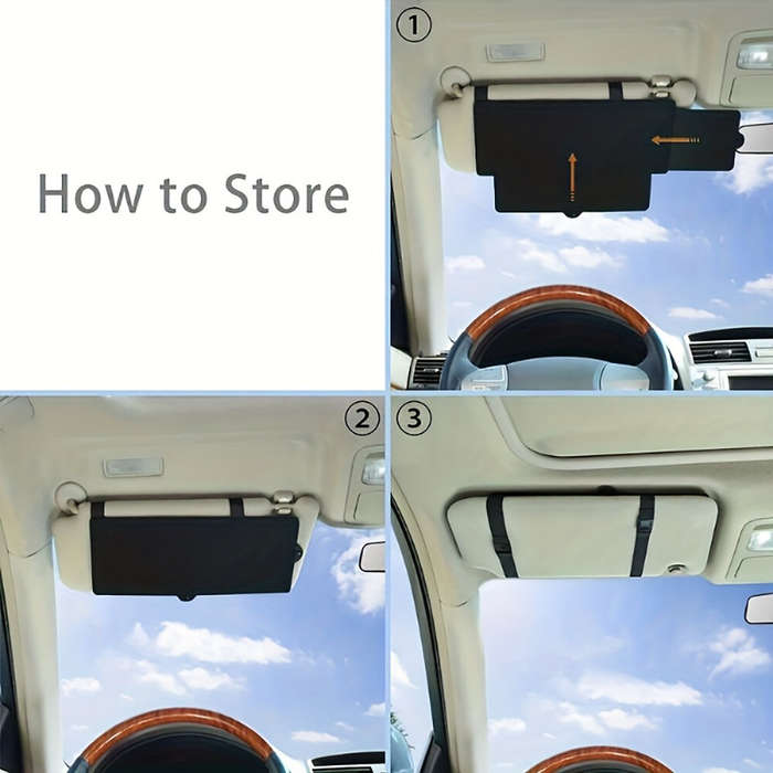 Black - Car Sunshade Sun Visor Extender Anti-Glare Sun Blocker for Driver Passenger Car Sun Visor Su