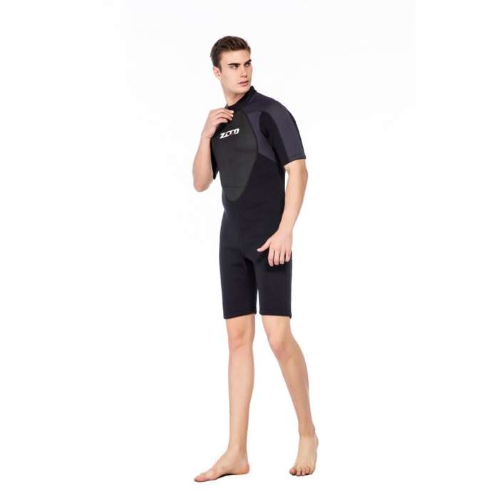 3XL - ZCCO 3mm Warm Wetsuit Neoprene Elastic Surfing Snorkeling Short Sleeves Diving Suit for Spearf
